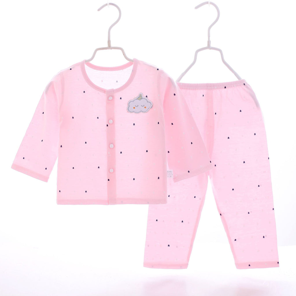 Summer baby underwear, pure cotton air-conditioned clothing, newborn underwear, baby clothes, children's home clothing set