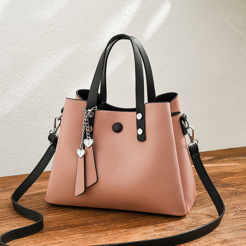 2025 new fashionable and popular PU soft leather women's bag with multiple pockets, single shoulder crossbody bag, light luxury handbag, one piece hair replacement