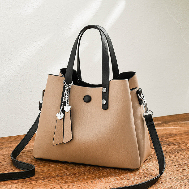 2025 new fashionable and popular PU soft leather women's bag with multiple pockets, single shoulder crossbody bag, light luxury handbag, one piece hair replacement