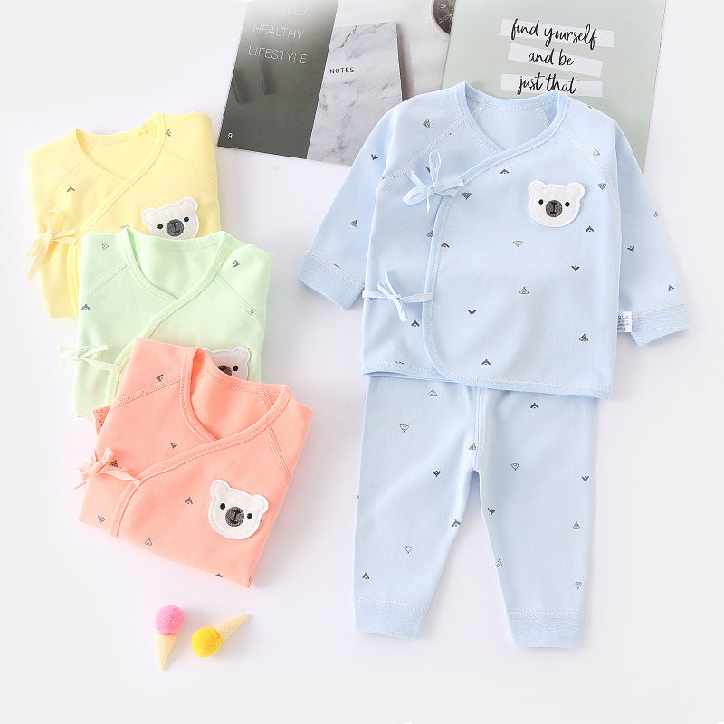Baby clothes, spring and autumn clothes, newborn 0-3 months, pure cotton boneless monk clothes, pajamas, baby underwear set, baby