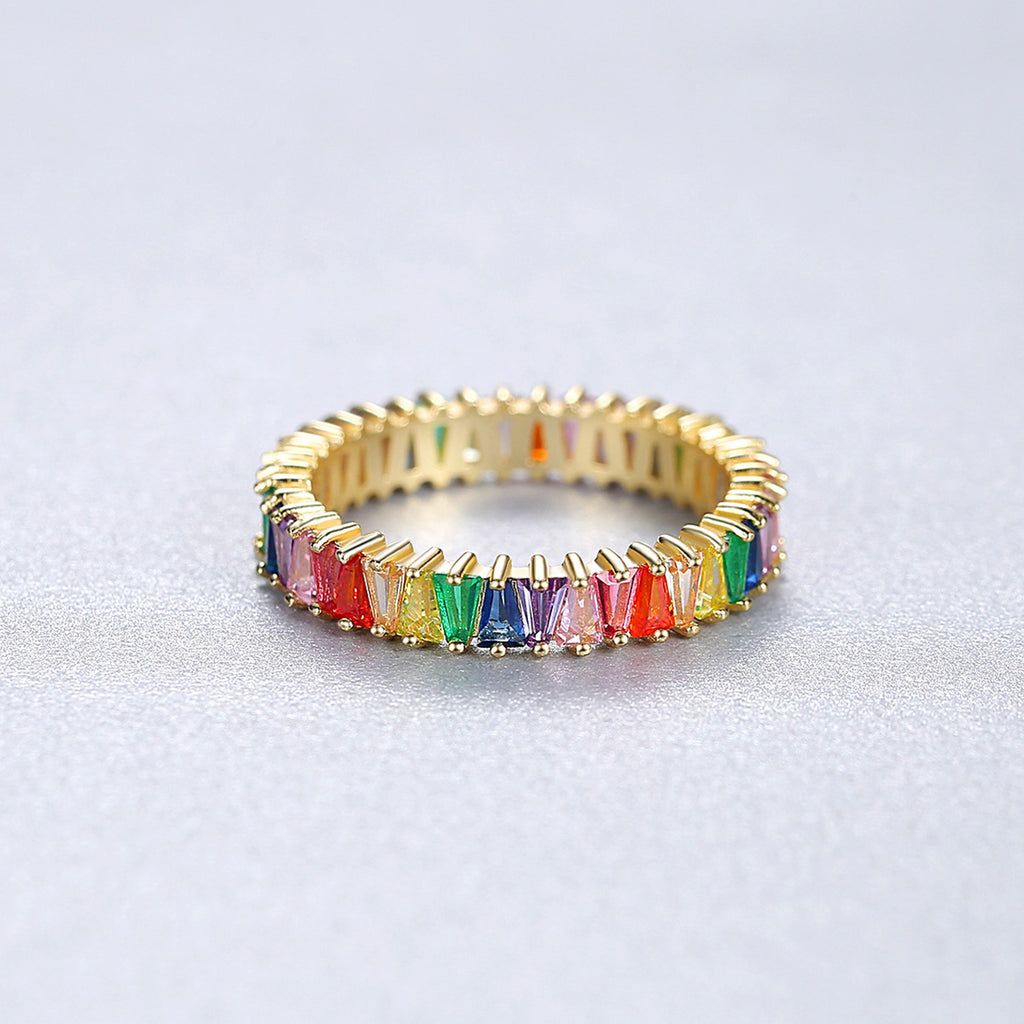 Vintage Rainbow Sterling Silver Ring