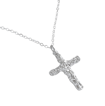 Pleated Cross Necklace