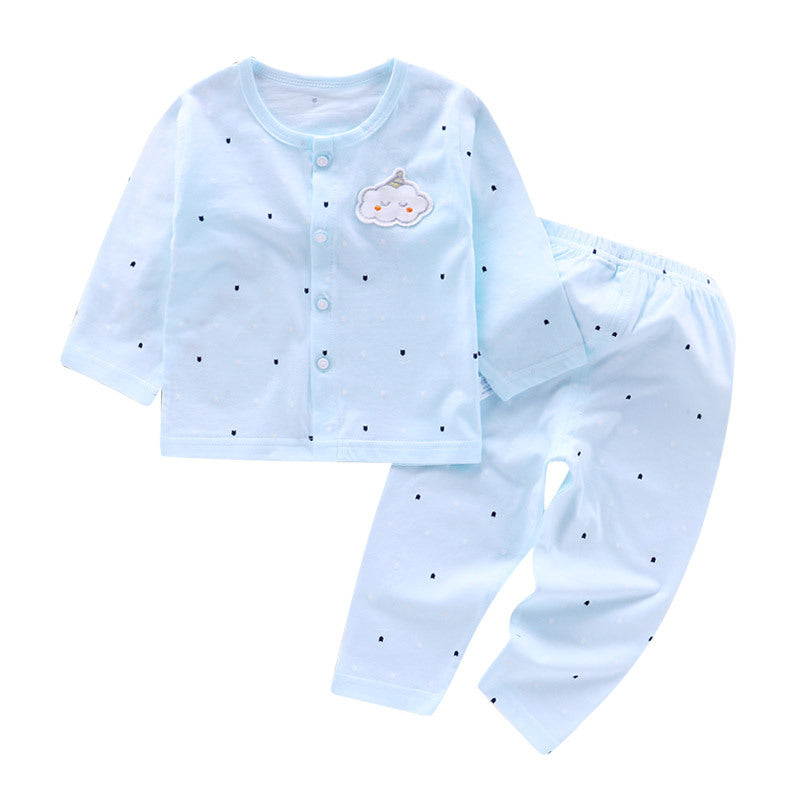 Summer baby underwear, pure cotton air-conditioned clothing, newborn underwear, baby clothes, children's home clothing set