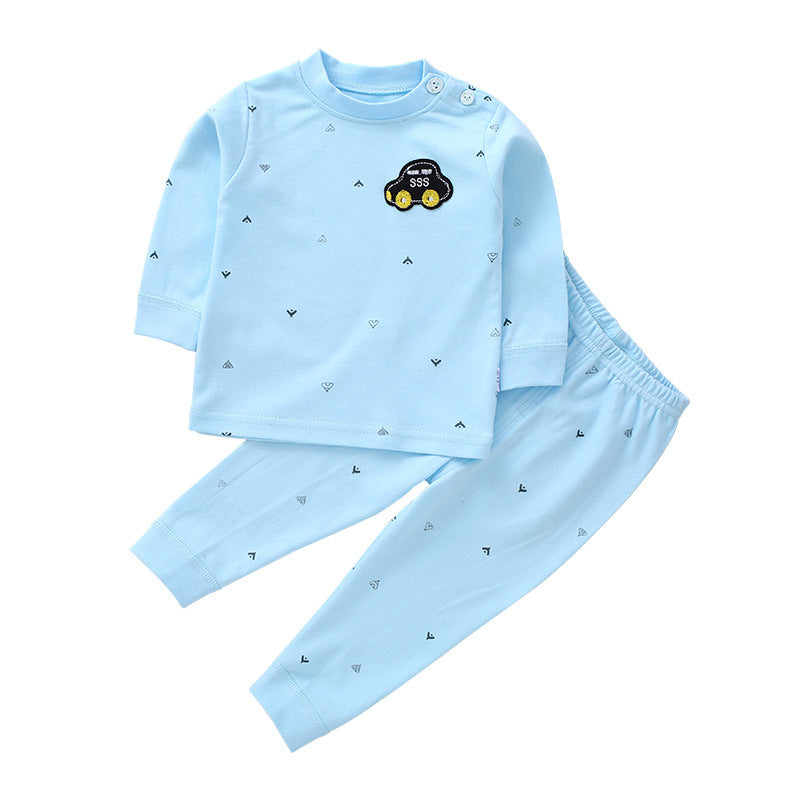 Spring and Autumn New Baby Underwear, Newborn Clothes, Pure Cotton Autumn Clothes, Autumn Pants, Head and Shoulder Buckles, Children's Set