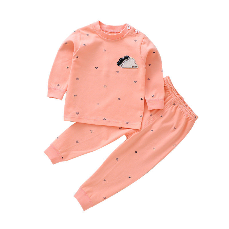 Spring and Autumn New Baby Underwear, Newborn Clothes, Pure Cotton Autumn Clothes, Autumn Pants, Head and Shoulder Buckles, Children's Set