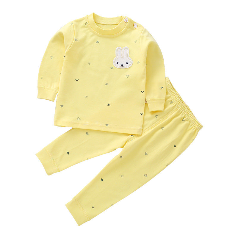 Spring and Autumn New Baby Underwear, Newborn Clothes, Pure Cotton Autumn Clothes, Autumn Pants, Head and Shoulder Buckles, Children's Set