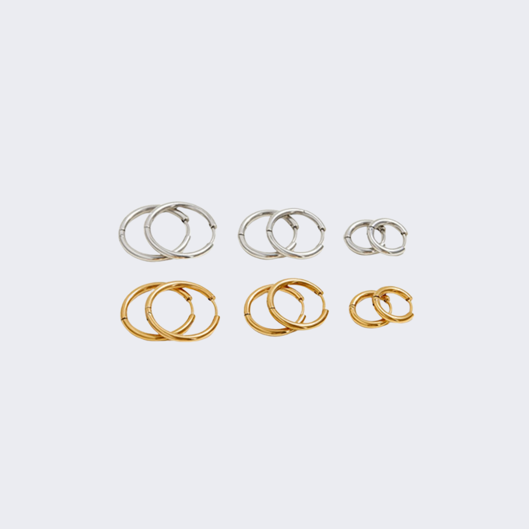 Triple Hoop Earrings Set