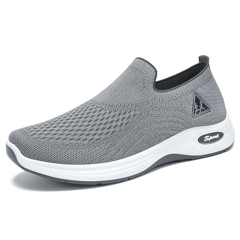 Men's shoes autumn new breathable single shoes versatile and comfortable mesh old Beijing men's cloth shoes soft sole not stuffy feet dad shoes