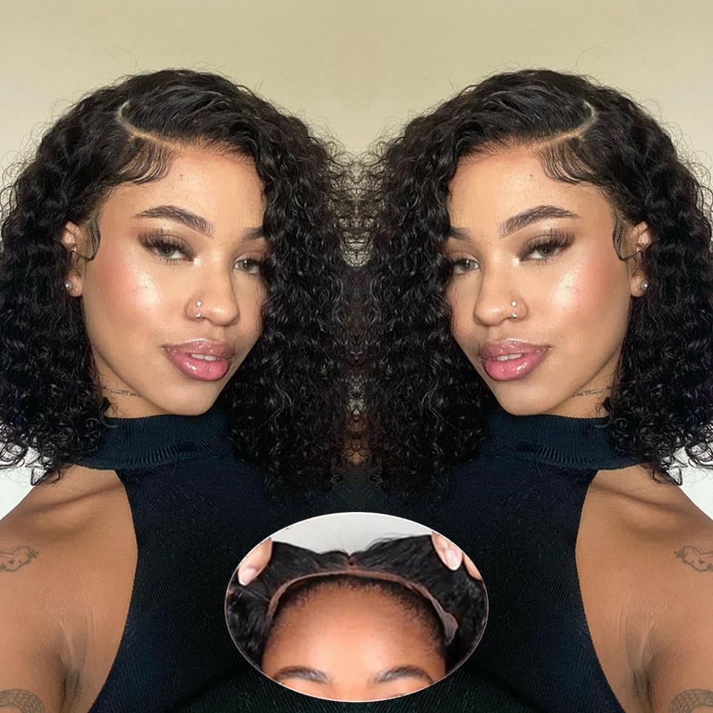 Cross border wig African women's front lace synthetic headband black short curly hair African small roll manufacturer in stock