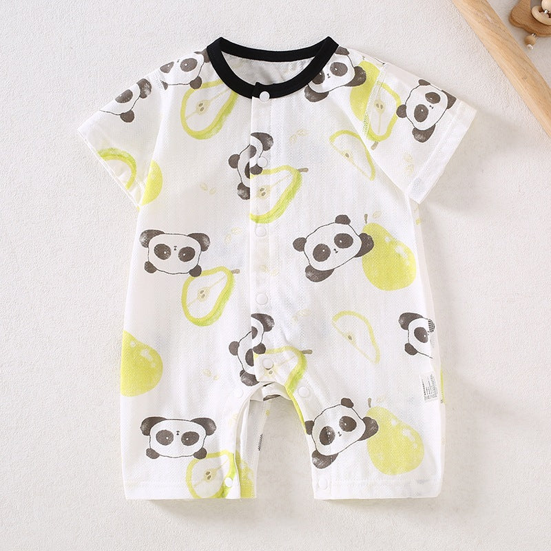 Baby jumpsuit Class A pure cotton summer thin style newborn baby clothes Ha Yi crawling clothes Anyang baby children's clothing