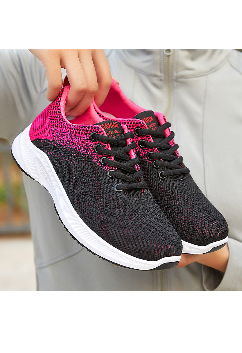 Women's 2025 Autumn New Casual Shoes Cross border Delivery Flyknit Versatile Student Shoes Fashion Sports Shoes for Women