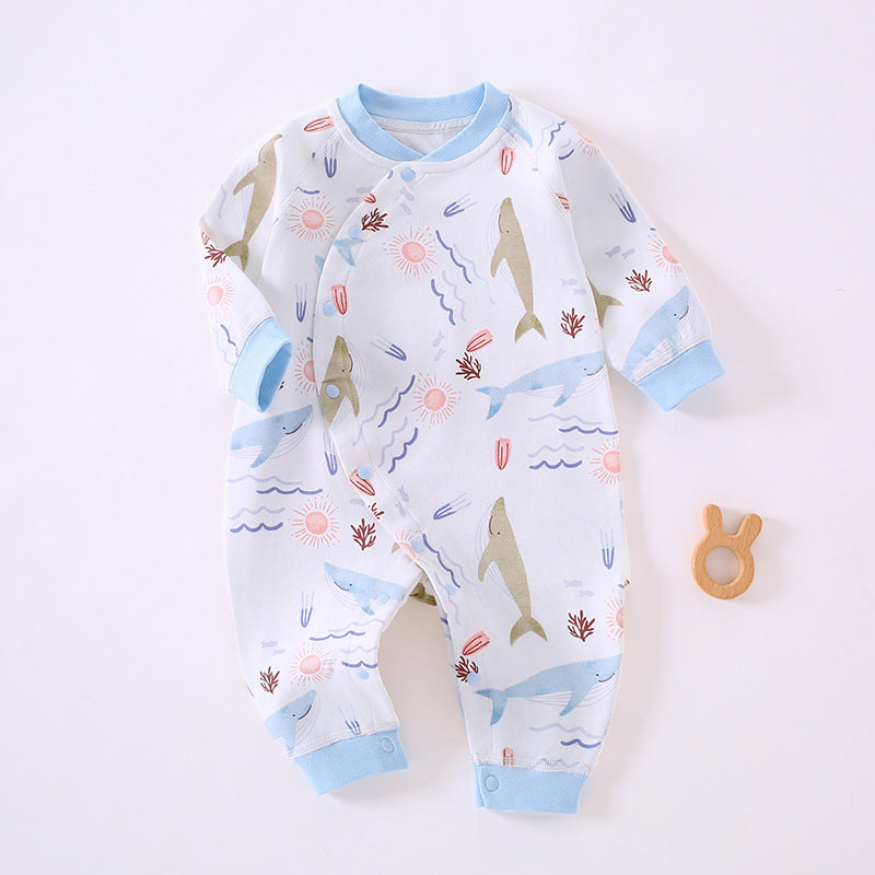 Newborn clothes, pure cotton A-class baby jumpsuit, spring and autumn baby clothes, jumpsuit, crawling clothes, Anyang baby children's clothing