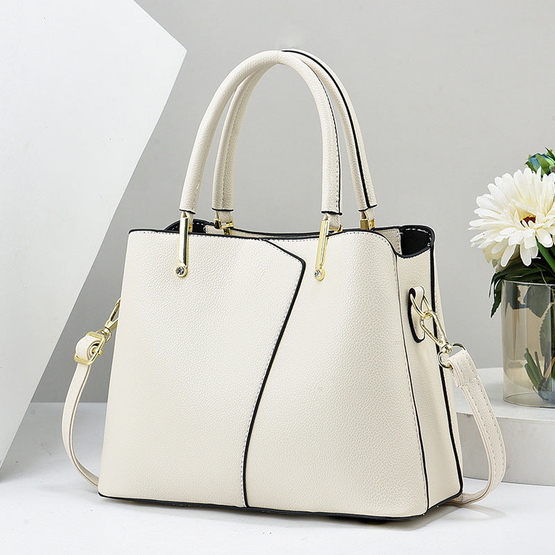 Women's Handbag 2025 New Large Capacity Simple Women's Bag Soft Leather Solid Color Western Style Shoulder Bag One Piece Hair Replacement
