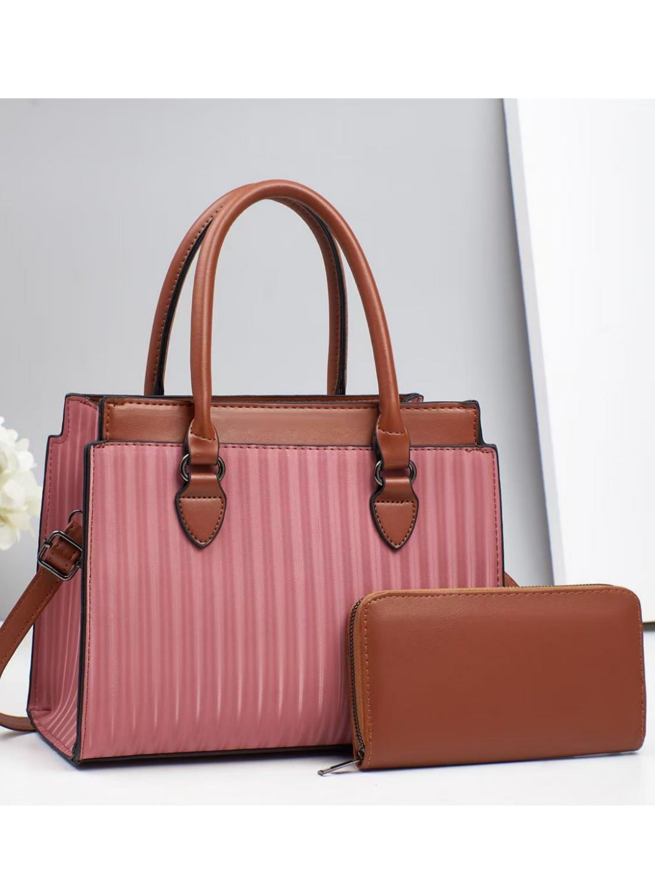 Korean version women's handbag 2025 new retro striped embossed large capacity contrasting color single shoulder crossbody tote mother bag