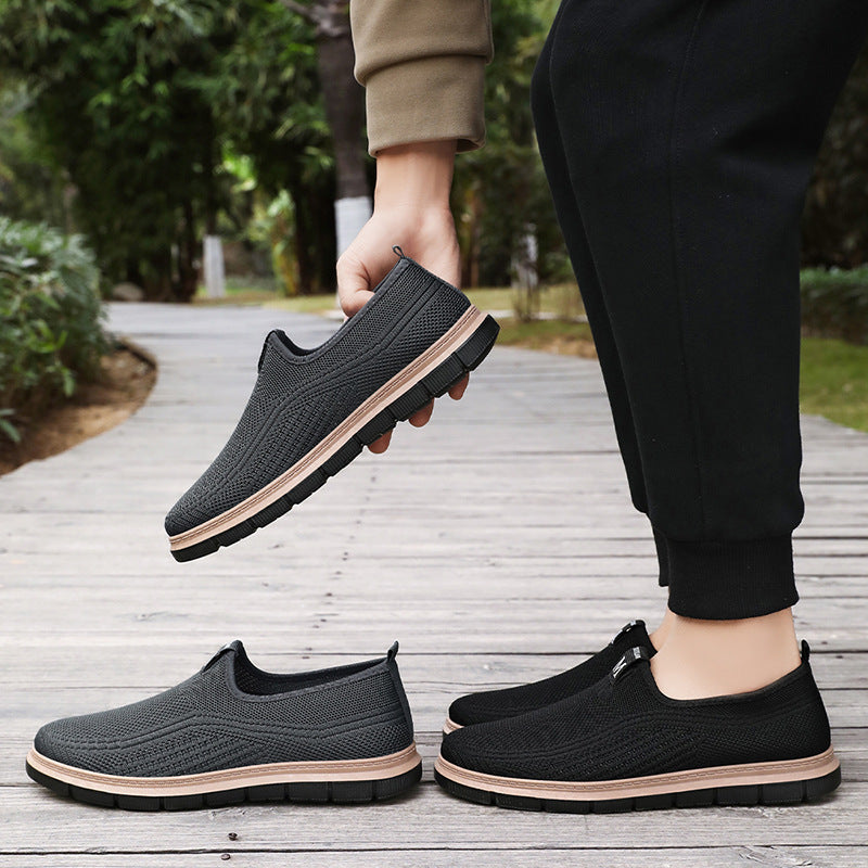 Men's autumn new breathable dad shoes wholesale and distribution, casual elderly shoes, one foot old Beijing cloth shoes