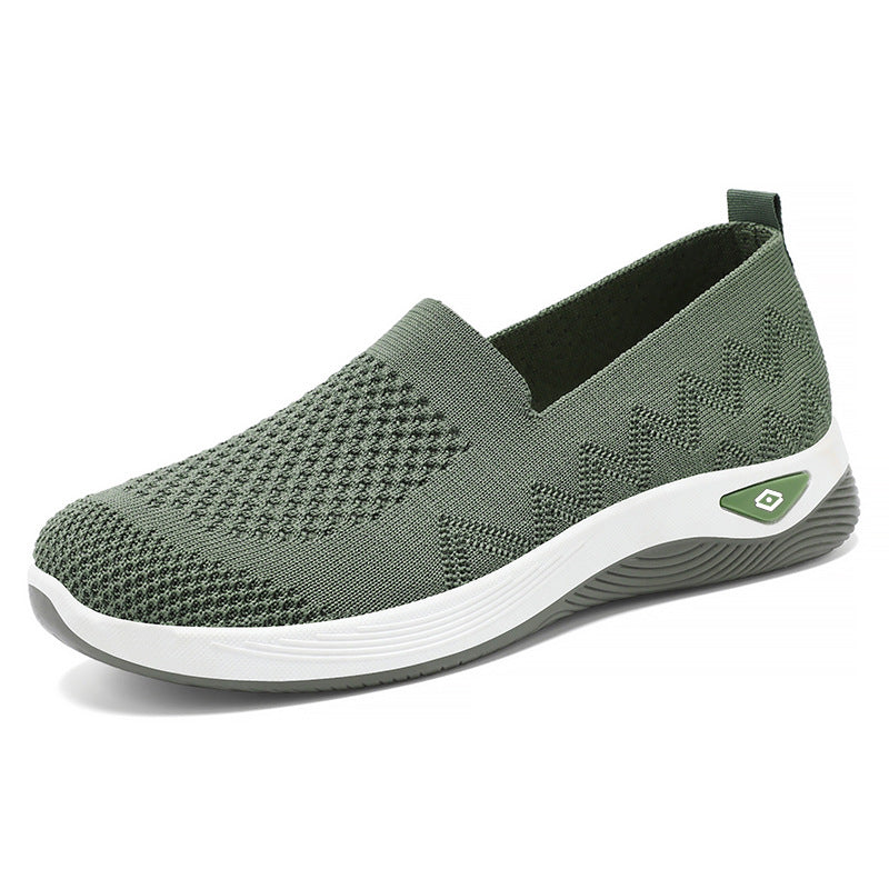 Shoes for women, middle-aged and elderly, breathable and comfortable in autumn, single shoe manufacturer direct sales, soft sole, casual one foot kick, mesh surface, mother's shoes