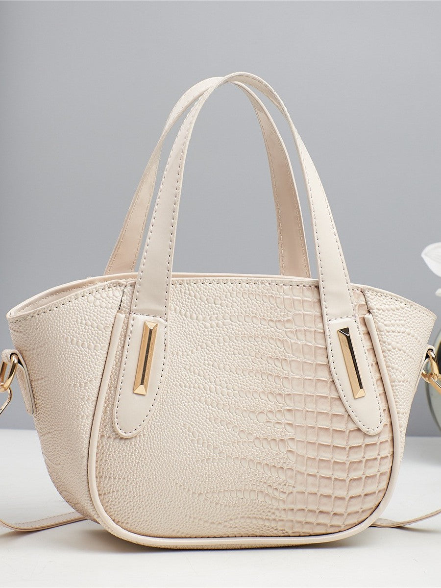 Cross border trendy vegetable basket big bag 2025 new texture shiny leather embossed large capacity single shoulder stylish handbag