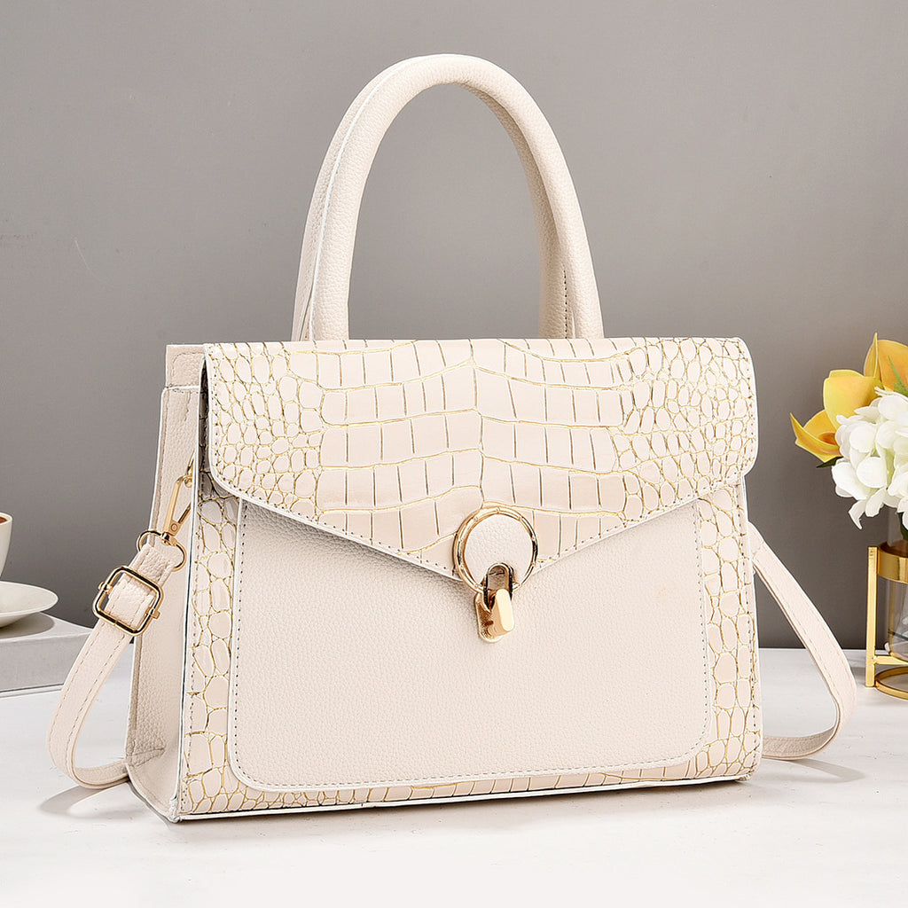 2024 new crocodile patterned contrasting tote women's bag with stylish texture and large capacity trendy single shoulder handbag