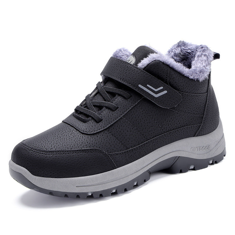 Shoes, cotton shoes, 2025 autumn/winter casual cotton boots, cross-border dropshipping, new style with plush and thick Velcro, elderly sports shoes