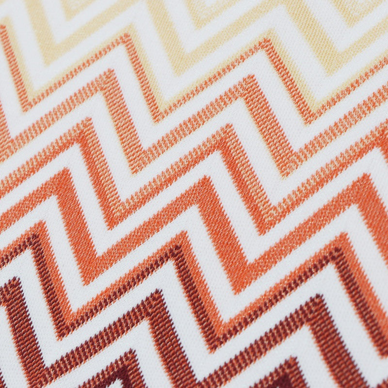 Italian knitwear set with wavy stripes, sleeveless, with high-waisted pants, high quality