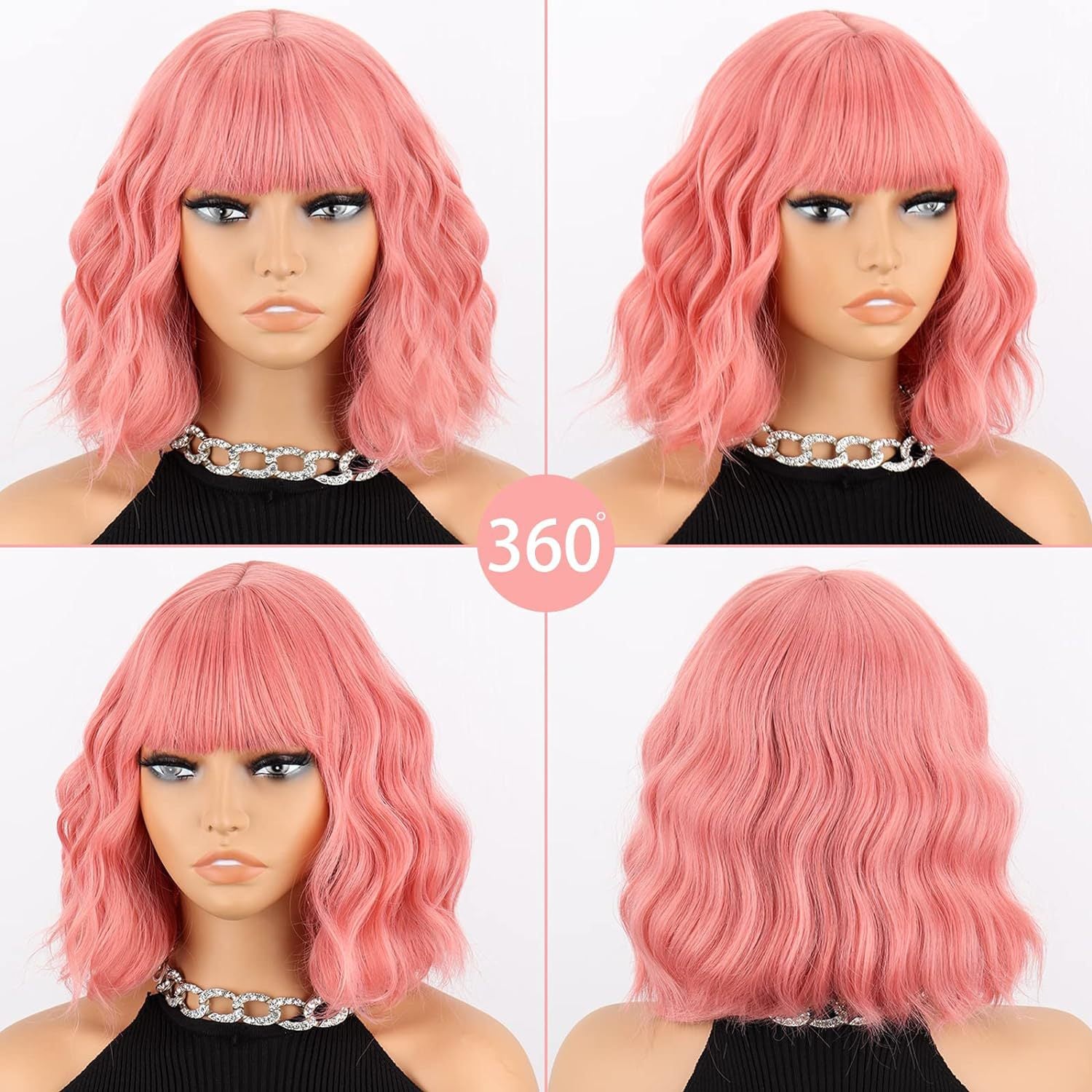 European and American synthetic wig headband for women, air bangs, small curls, corn perm, instant noodles, short curly hair, one piece hair replacement