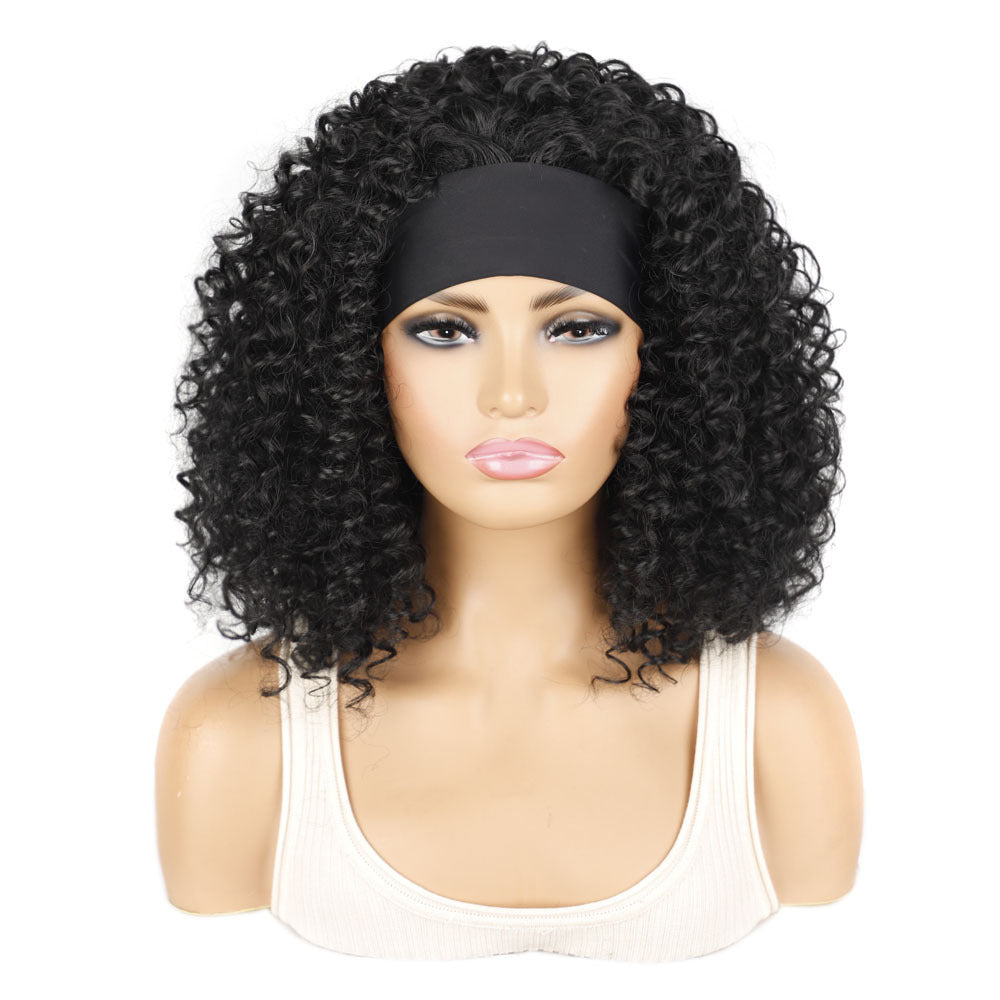 Ice silk hairbands, wigs, headgear, African women's short curly hair, deep wave wigs, factory direct sales, wholesale