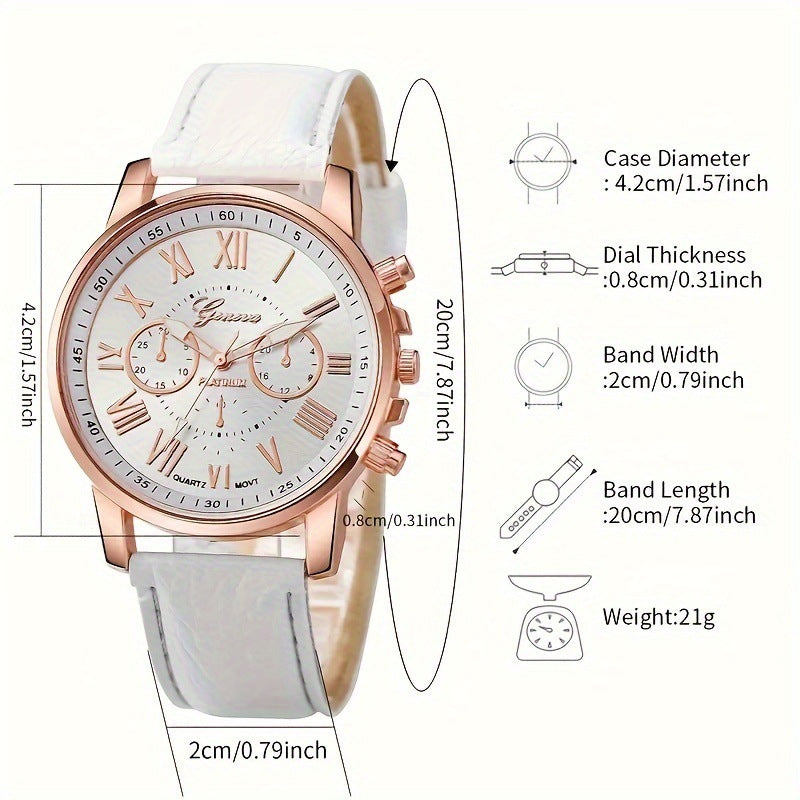 Foreign trade bestseller five piece set women's watch, women's watch three eye set quartz inlaid diamond watch, gift watch, spot wholesale