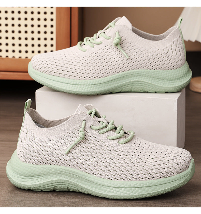 Men's shoes, casual shoes, cross-border couple's shoes, breathable casual single shoes, breathable fashionable lace up fly woven running shoes, dropshipping