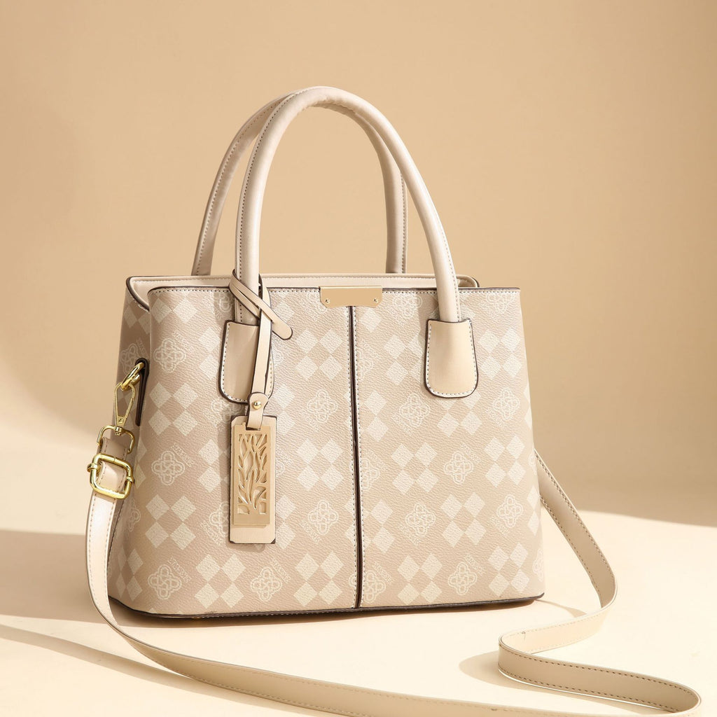 Light luxury contrasting color bag for women 2024 hot item, simple and large capacity trendy and fashionable printed handbag for mothers, foreign trade bag