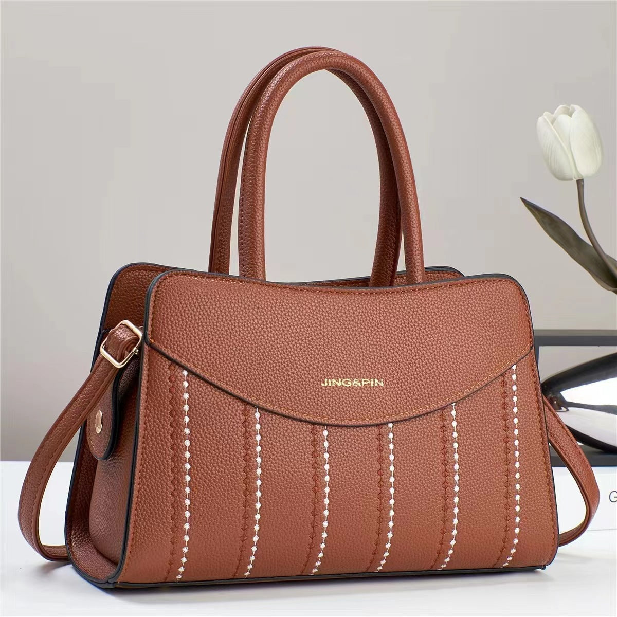 Foreign Trade Women's Bag 2024 New Style Embroidered Thread Style Shoulder Bag Fashion Mom Bag Retro Cross Shoulder Handbag