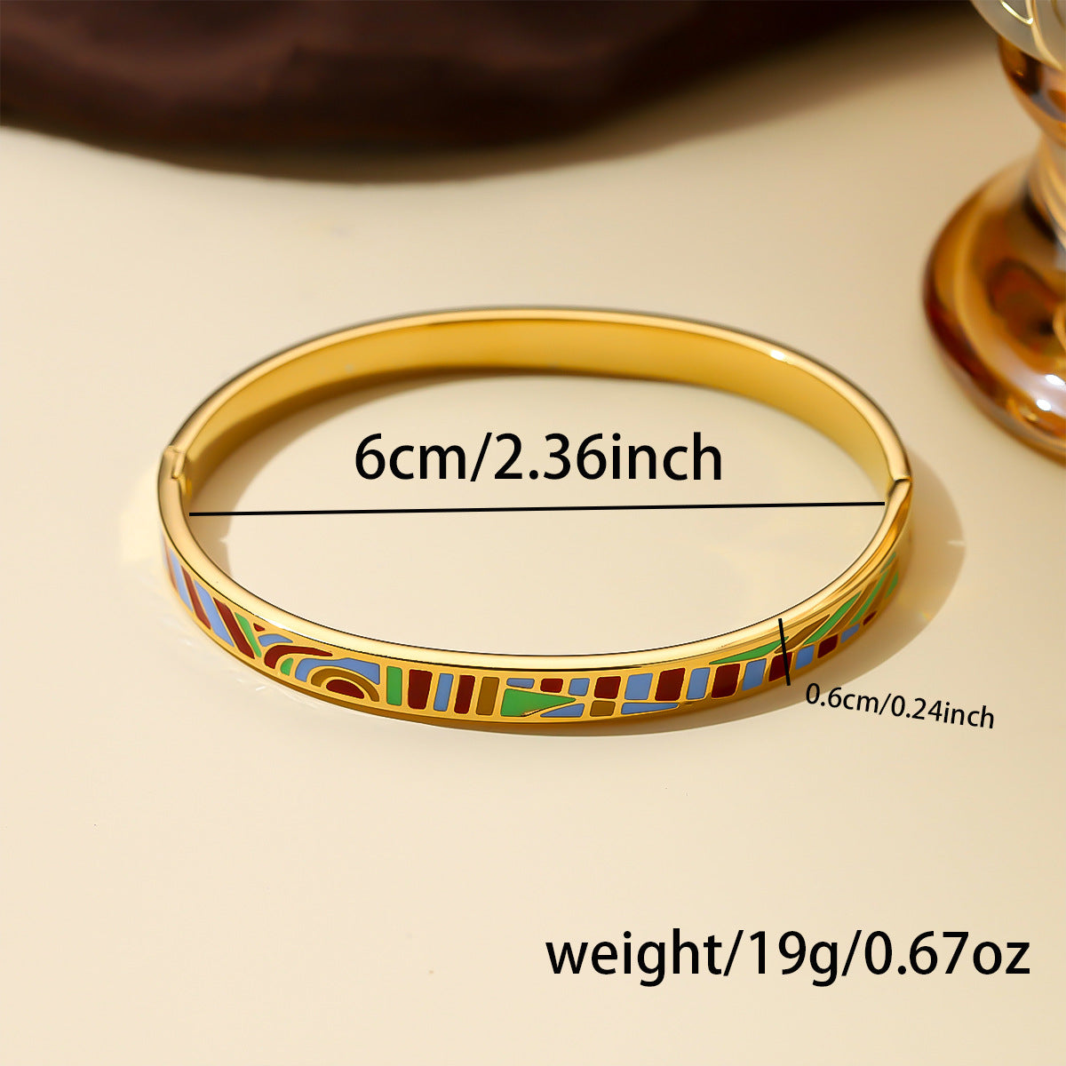 Fashion Stainless Steel Enamel Open Bracelet 18k Gold Women's Jewelry Non Fading Handmade Yiwu Titanium Steel Bracelet Wholesale