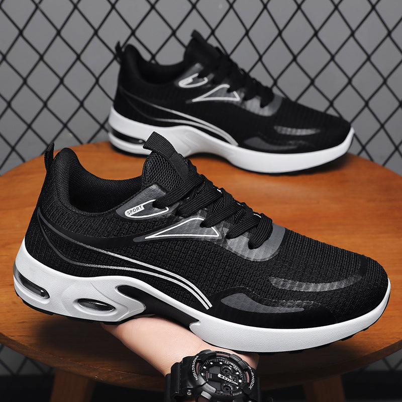 Men's autumn new Flyknit men's shoes Korean version air cushioned soft soled shoes Cross border fashion trend breathable sports shoes