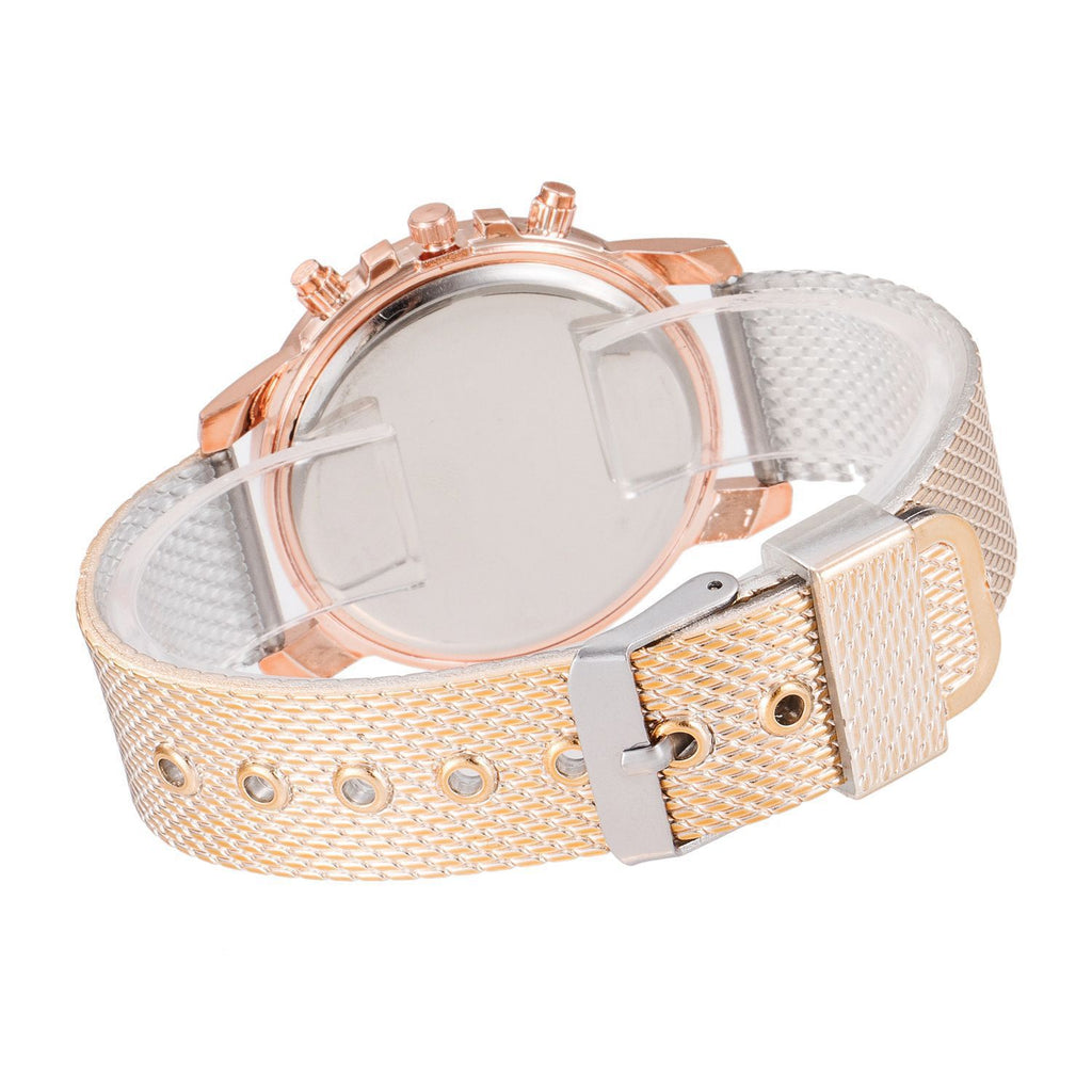 Cross border hot selling new fashionable three eyed women's plastic quartz watch+heart-shaped diamond inlaid bracelet set 2ps