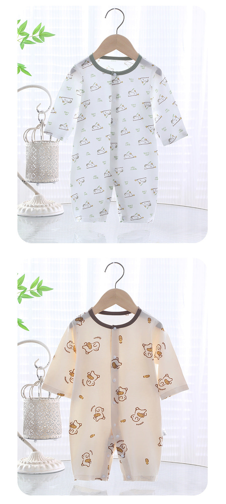 Baby jumpsuit summer thin A-level ice Doraemon Yukos Tencel newborn baby crawling suit closed Ha