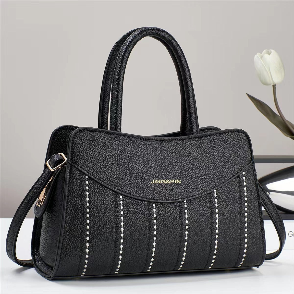 Foreign Trade Women's Bag 2024 New Style Embroidered Thread Style Shoulder Bag Fashion Mom Bag Retro Cross Shoulder Handbag