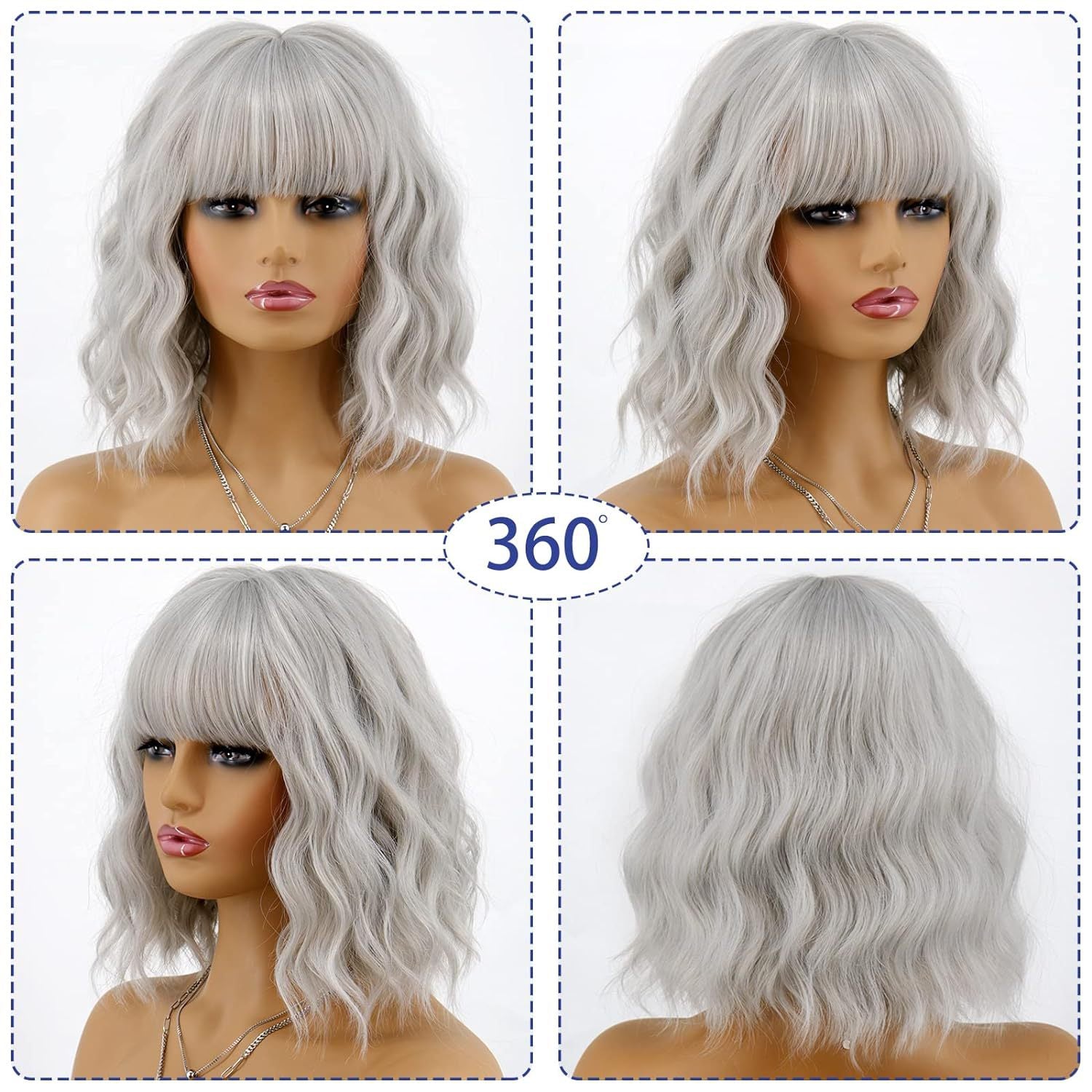 European and American synthetic wig headband for women, air bangs, small curls, corn perm, instant noodles, short curly hair, one piece hair replacement