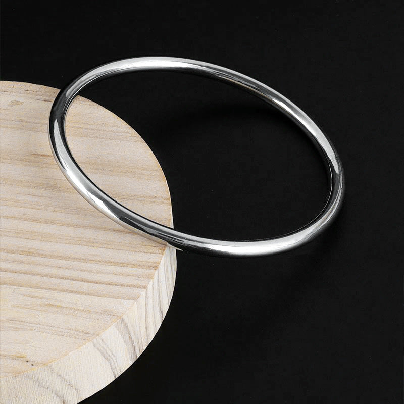 Stainless steel solid smooth 18K gold plain ring bracelet 4N antique inheritance bracelet titanium steel bracelet personalized and versatile