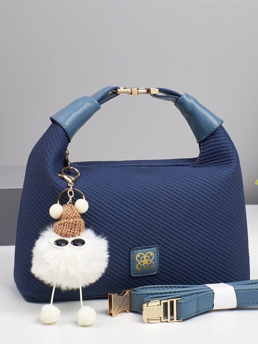 Foreign Trade Women's Bag 2025 Explosive Canvas Texture Single Shoulder Trendy Fashion Diagonal Pillow Bag Cartoon Accessories Small Square Bag