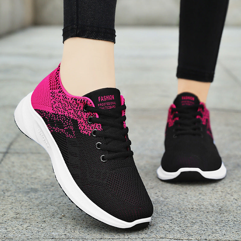 Women's 2025 Autumn New Casual Shoes Cross border Delivery Flyknit Versatile Student Shoes Fashion Sports Shoes for Women