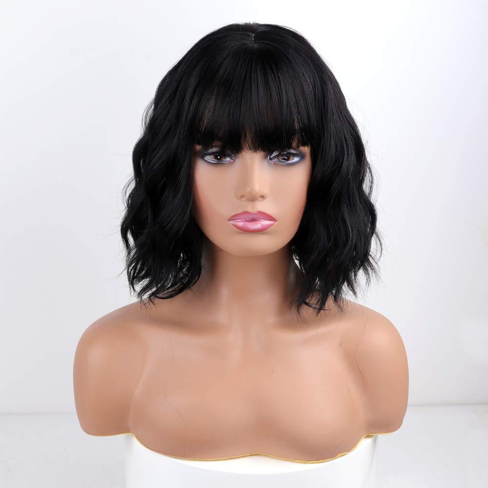 European and American synthetic wig headband for women, air bangs, small curls, corn perm, instant noodles, short curly hair, one piece hair replacement