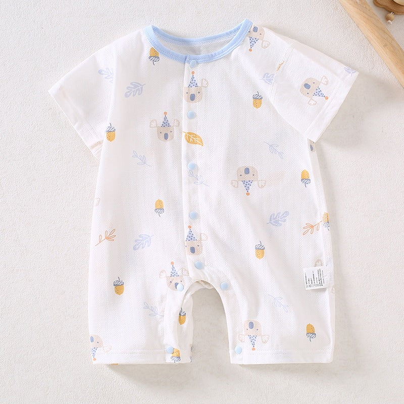 Baby jumpsuit Class A pure cotton summer thin style newborn baby clothes Ha Yi crawling clothes Anyang baby children's clothing
