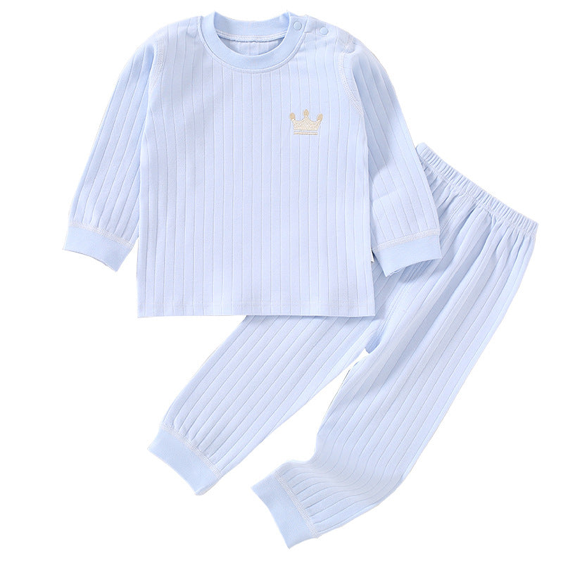 Baby clothes, children's autumn clothes, autumn pants, pure cotton A-class spring and autumn new style, 1-year-old baby pajamas, shoulder button underwear set