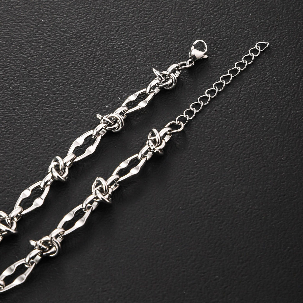 Cross border stainless steel bracelet for men, handmade splicing chain, fashionable, simple, non fading, washable titanium steel bracelet for women