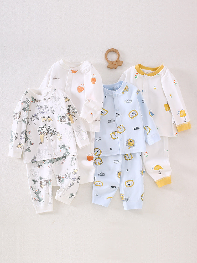 Baby Split Clothes, Baby Boys and Girls Autumn Clothes and Pants Set, Class A Pure Cotton Spring and Autumn Full Cotton Underwear Set