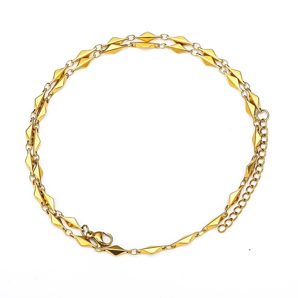 Stainless steel ingot chain necklace, hot selling cross-border in Europe and America, women's collarbone chain, chain plated with 18K real gold titanium steel bracelet