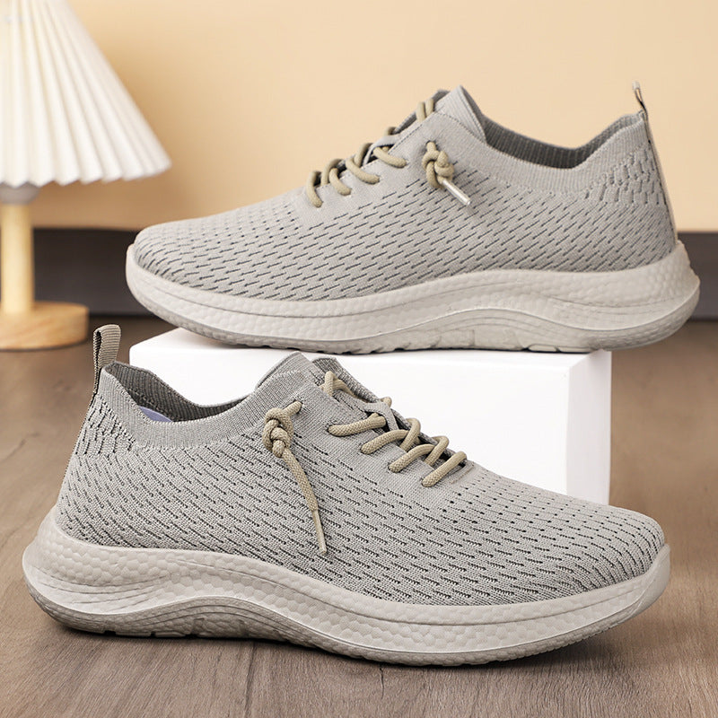 Men's shoes, casual shoes, cross-border couple's shoes, breathable casual single shoes, breathable fashionable lace up fly woven running shoes, dropshipping