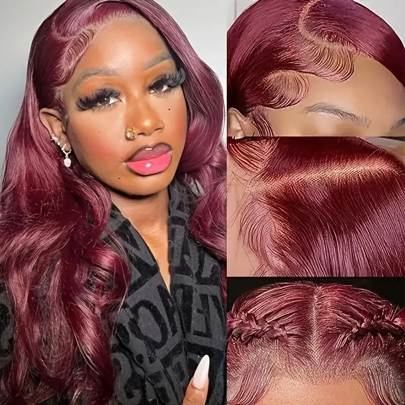 Cross border foreign trade, European and American fashion, lace, wine red wig, hot selling in Africa, big wave long curly hair headband in stock