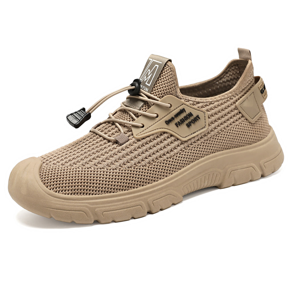 Men's shoes, sports shoes, autumn breathable mesh shoes, odorless feet, fly woven shoes, soft soles, comfortable cross-border plus size running shoes