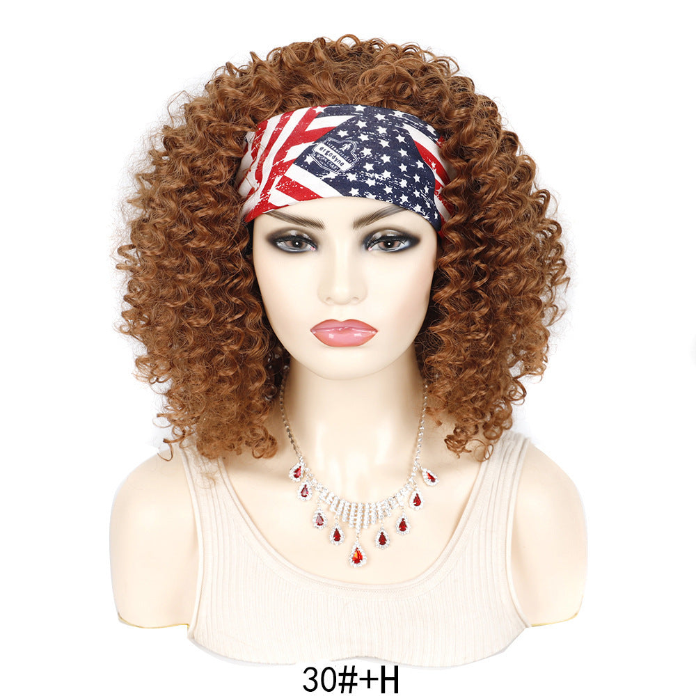 Ice silk hairbands, wigs, headgear, African women's short curly hair, deep wave wigs, factory direct sales, wholesale