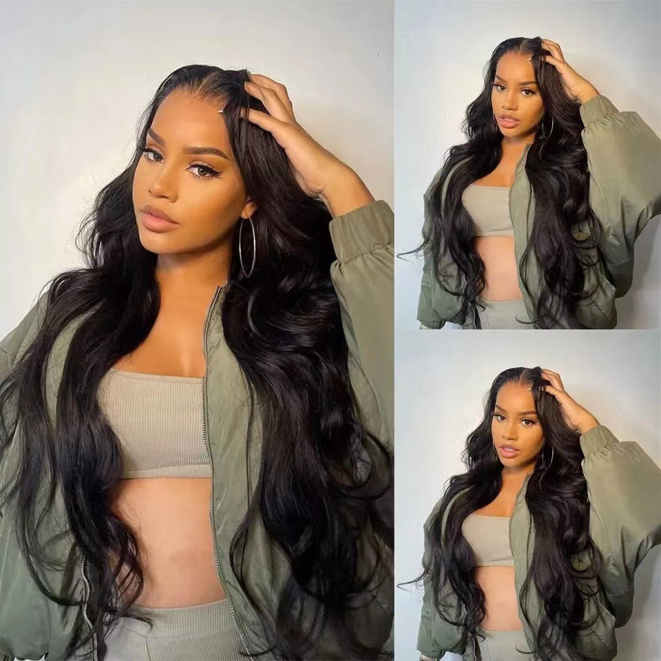 European and American women's wigs are divided into long curly hair, large waves, synthetic curly hair, fluffy wig, and head cover factory wholesale